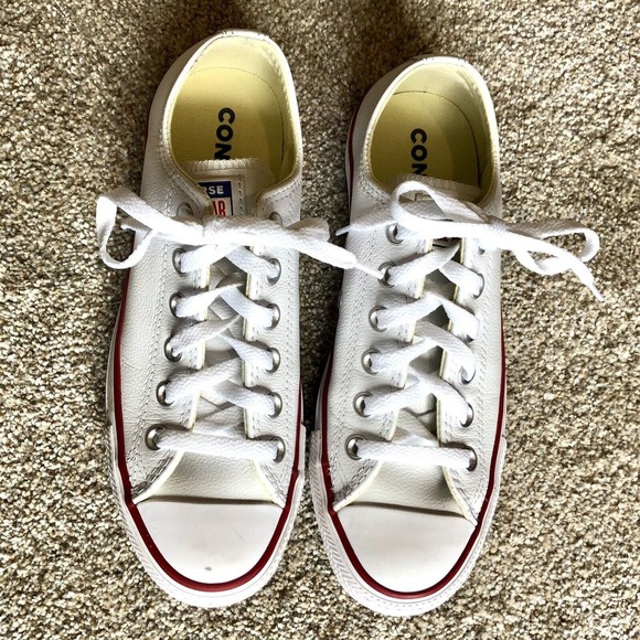 Converse Chuck Taylor 6.5 Leather White All Star Low Top Lace Up - Picture 2 of 10